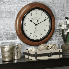 FirsTime & Co. Brown Harrington Whisper Wall Clock, Traditional, Analog, 11.5 x 2 x 11.5 in