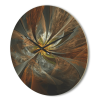 Designart 'Yellow Symmetrical Fractal Flower' Modern Wood Wall Clock