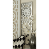 DecMode 13" x 42" Silver Glass Beveled Mirrored Wall Clock