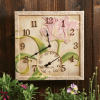 Taylor 14-inch x 14-inch Beechwood Flower Clock with Thermometer