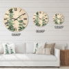 Designart 'Green Eucalyptus Branch' Tropical Wood Wall Clock