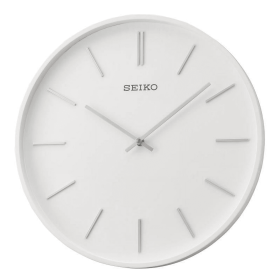 Seiko 13 " Wooden White Pax Wall Clock, White Round Ash, Analog, Quartz QXA765WLH