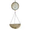 Woven Paths 16.25" x 8" x 42" Hanging Produce Scale Wall Clock in Distressed White