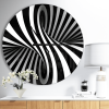 Designart 'Black and White Spiral ' Modern wall clock