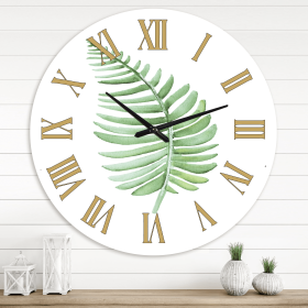 Designart 'Tropical Leaf Of Monstera Iii' Farmhouse Wall Clock