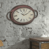 Stonebriar 16.5" Red Analog Oval Farmhouse Battery Operated Wall Clock