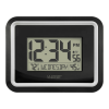 La Crosse Technology Black Modern Atomic Digital Clock with Temp and Calendar, BBB84022