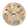 Designart 'Geometric Round Textured Pattern' Mid-Century Modern Wood Wall Clock