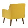 Ryder Mid Century Modern Yellow Woven Fabric Tufted Armchair