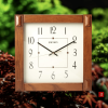 Seiko 13" Square Medium Brown Wood Wall Clock, Analog, Quartz, QXA469BLH