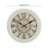 DecMode 14" White Metal Fluted Frame Wall Clock