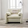 Modern Style Chenille Oversized Armchair Accent Chair Single Sofa Lounge Chair 38.6'' W for Living Room, Bedroom,Cream