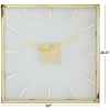 DecMode 20" Gold Stainless Steel Wall Clock with Clear Face