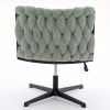 Armless Office Desk Chair No Wheels, GREEN