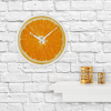 Mainstays 11.5" Round Indoor Photo Realistic Orange Fruit Analog Wall Clock with Quartz Movement