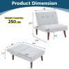 Comfy Mini Couches, Small Recliner Futon Chair with Adjustable Backrest, Armless Living Room Couch for Small Space, Bedroom, Home