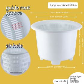 Plastic Creative Breathable Root-controlling Flowerpot (Option: White-DR200A)