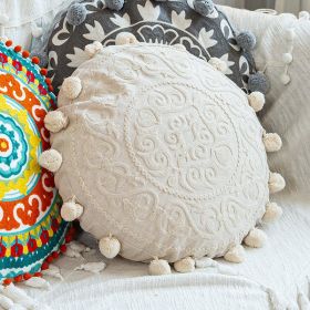 Moroccan Ethnic Style Hand-embroidered Round Pillow Cover (Option: 45cm Single Pillowcase-Alisa A)