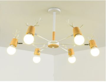 Modern Minimalist Ceiling Lamp Nordic Creative Antler Lamp (Option: 5W Warm Light Bulb-6 White Heads)