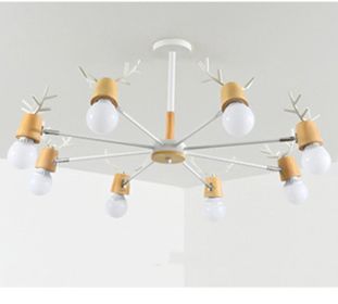 Modern Minimalist Ceiling Lamp Nordic Creative Antler Lamp (Option: 5W Warm Light Bulb-8 White Heads)