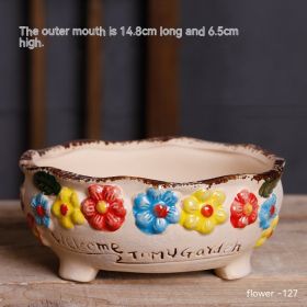 Ceramic Large Diameter Succulent Flowerpot (Option: 29Style-Ceramic)