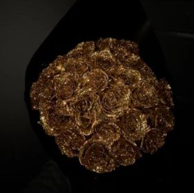 Personalized Valentine's Day Bridal Bouquet Preserved Fresh Flower (Option: Gold-30Flower)