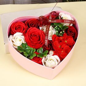 Creative New Soap Flower Heart-shaped Gift Box Valentine's Day Christmas Creative Birthday Gift (Option: Red-210mmx180mmx85mm)