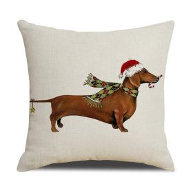 Christmas White Animal Printed Pillowcase (Option: XPBZT021F05-45x45cm Linen Without Pillow)