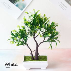 Artificial Plant Potted Indoor Desktop Fake Flower Decoration Home Decoration Ornaments (Option: White Ribbon Basin)