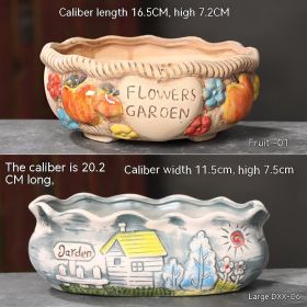 Ceramic Large Diameter Succulent Flowerpot (Option: 84Style-Ceramic)