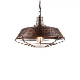 Retro Personalized Art Guest Dining-room Lamp American Style Chandelier (Option: Rust Color With Net-26cm)