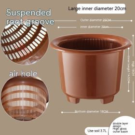 Plastic Creative Breathable Root-controlling Flowerpot (Option: Brown-DR200A)