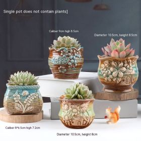 Succulent Bonsai Braised Purple Sand Simple Small Flower Pot (Option: 2203 Garden Flowerpots 4-Ceramic Medium)