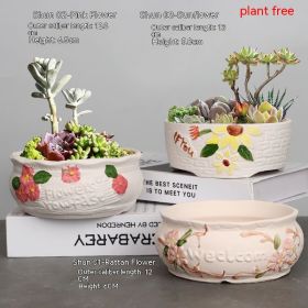 Ceramic Large Diameter Succulent Flowerpot (Option: 36Style-Ceramic)