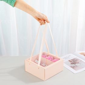 Qixi Festival Gift Flowers Portable Flower Box (Option: Pink-Pink 1193 2-20x20x10cm)