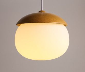 Modern Minimalist Wood-like Nut Chandelier (Option: Without Bulb-Style B)