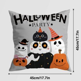 Halloween Pumpkin Castle Pillow Cover (Option: 45x45cm-H001 Without Pillow Core)