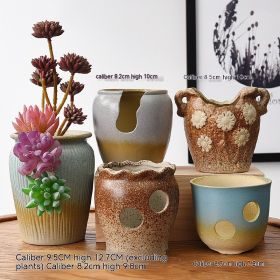 Succulent Flower Pot Ceramic Stoneware Simple Small Pot Plant (Option: Xinyi Flowerpot-Small And Medium)