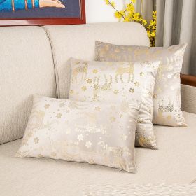 Netherlands Velvet Bronzing Christmas Style Pillow Cover (Option: Light Gray-50x50cm Hug Without Core)