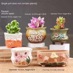 Succulent Bonsai Braised Purple Sand Simple Small Flower Pot (Option: 093 Flower Pots Shown 5-Ceramic Medium)