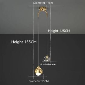 Golden Light Luxury Crystal Hanging Line Lamp Creative Bedroom (Option: Without Light Source-Golden Double Head)