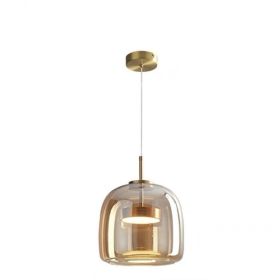 Italian Minimalist Ashtray Glass Bedroom Bedside Chandelier (Option: Three Colors-Amber 1515CM)