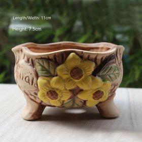 Creative Personality Green Plant Pot Handmade Desktop Breathable Combination Small Ceramic Flower Pot (Option: HC A04)