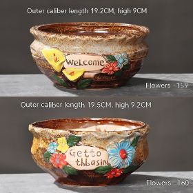 Ceramic Large Diameter Succulent Flowerpot (Option: 58style-Ceramic)