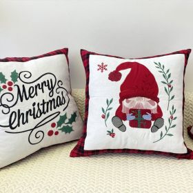 New Christmas Embroidery Pillow Cover (Option: Santa Claus-45x45cm)