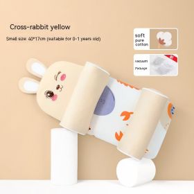 Colored Newborn Buckwheat Shell Pure Cotton Pillow (Option: Rabbit Yellow)