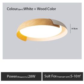 Original Wood Grain Master Bedroom Study Ceiling Light (Option: White Log-46cm-Warm light)