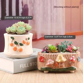 Succulent Bonsai Braised Purple Sand Simple Small Flower Pot (Option: 2 Purple Flower Pots-Ceramic Medium)