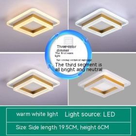 Simple LED Corridor Aisle Hallway Living Room Entrance Balcony Ceiling Light (Option: Golden Square-Warm Light)