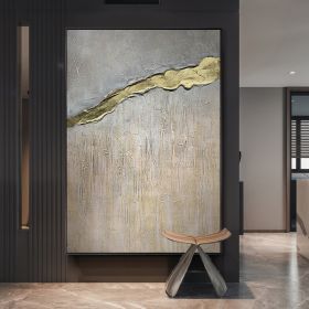 Hand Painted Texture Abstract Oil Painting Gold Foil Modern Home Wall Art Hangings Canvas Paintings For Living Room Hotel Decor (size: 60x90cm)